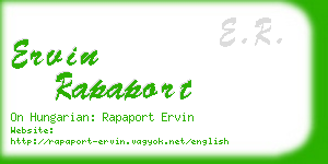ervin rapaport business card